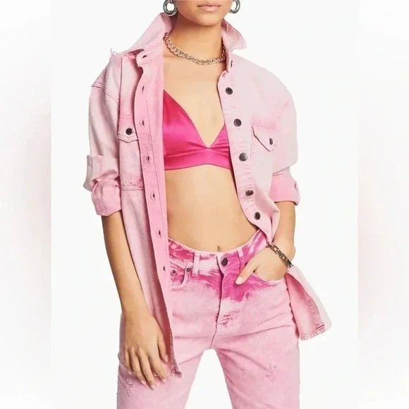 Retrofête Doreen Shirt in Vintage Pink Size Medium - Picture 5 of 8